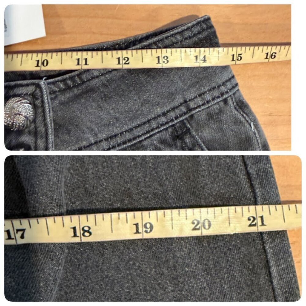 Grey Lab Waist Barrel Leg Denim High Waisted Straight Pants MEDIUM in Gray - Picture 12 of 12